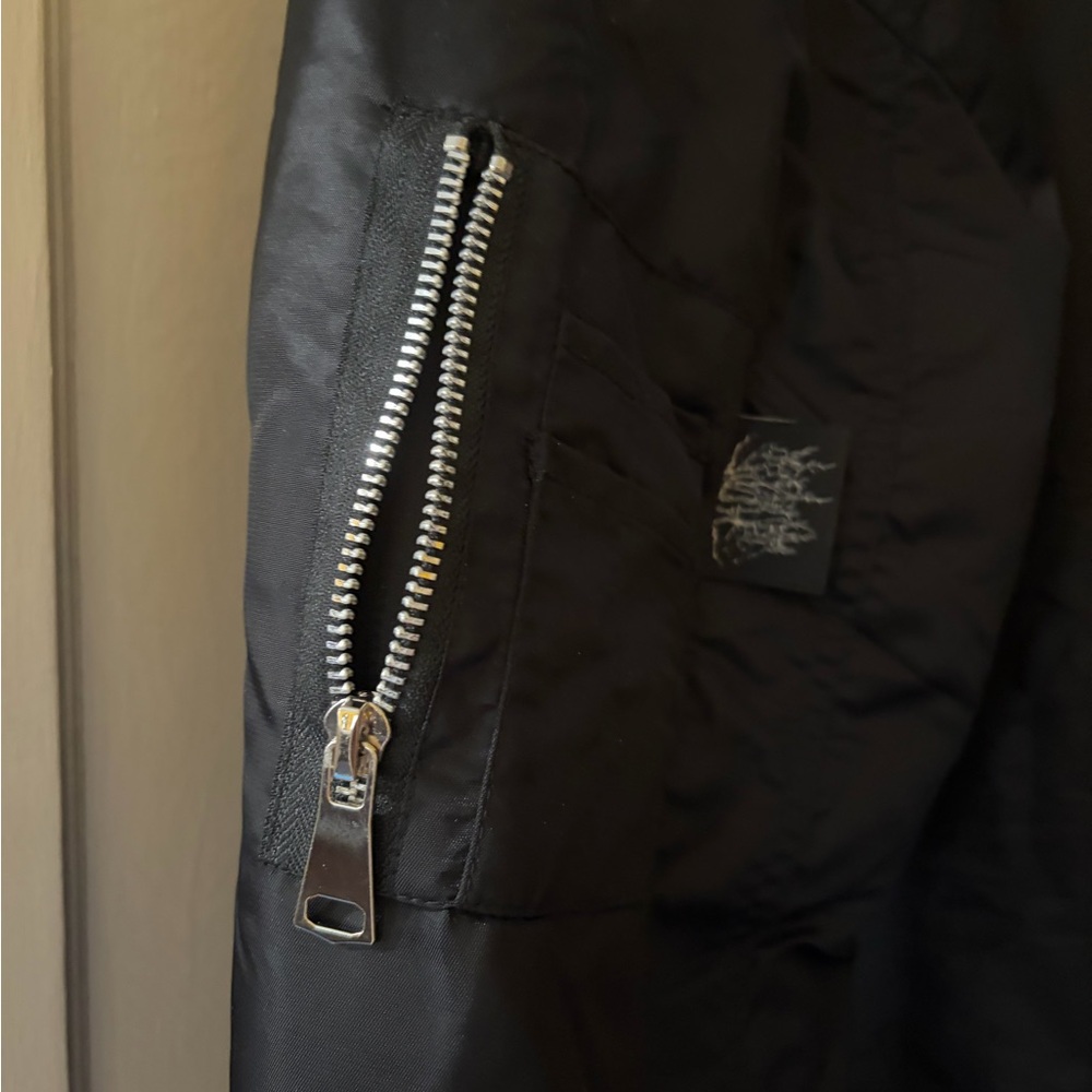 Black Embroidered Patch Bomber Jacket - Unbranded - image 3